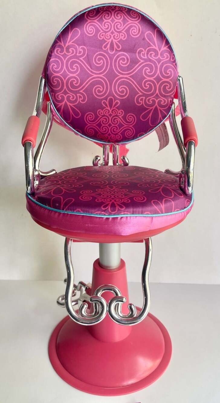 Our Generation Sitting Pretty Doll Salon Chair Pink Paisley